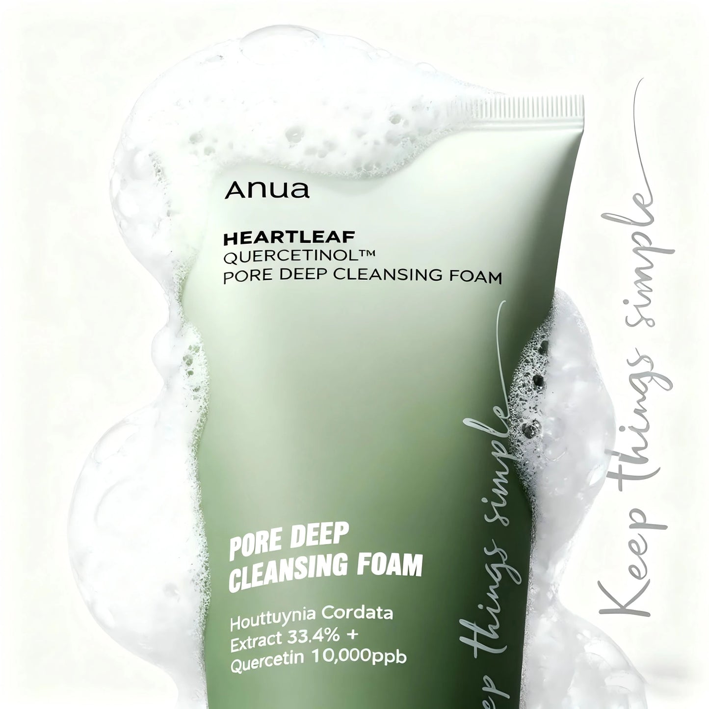 ANUA Heartleaf Quercetin Pore Deep Cleansing Foam, Cleanser, Double Cleanse, BHA, Hyaluronic Acid, Cleanser, Korean Skincare