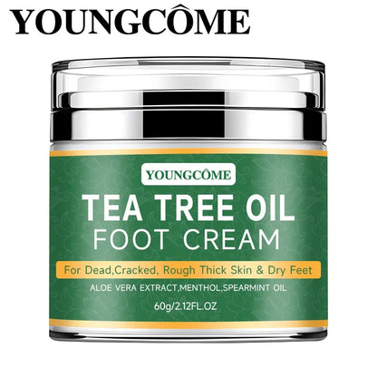 Foot moisturizer with aloe vera and tea tree oil to deeply nourish the skin, for dry and rough skin, daily hand and foot care