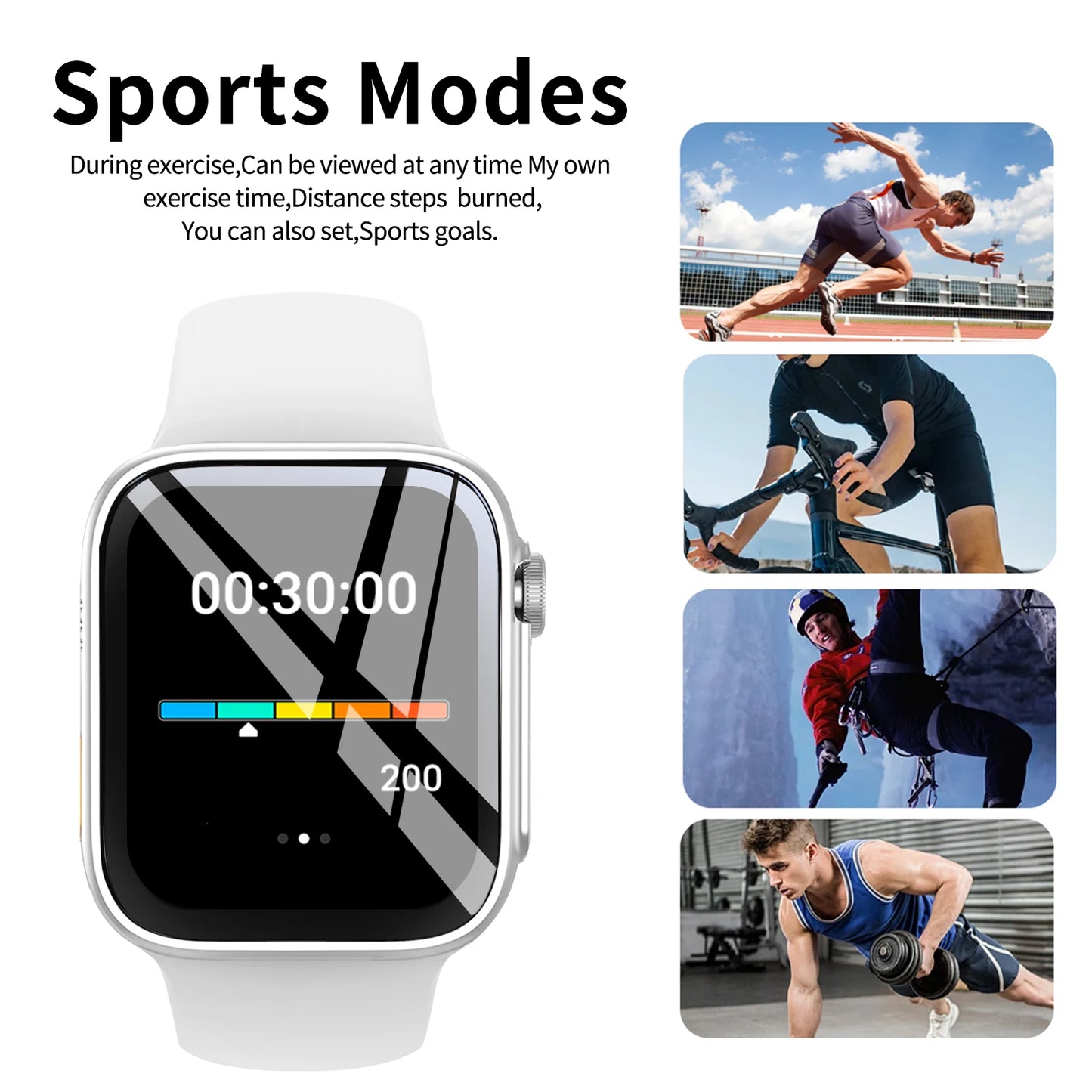 2.01" Large Screen Smart Watch (Unisex) – Calls, Alerts, Fitness, Camera Control, Music, Weather & More Modes. Ultra Value, A Mu