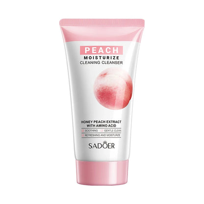 SADOER Peach Green Tea Lemon Facial Cleanser Face Wash Foam Face Cleanser Moisturizing Deep Cleansing Facial Skin Care Cleanser