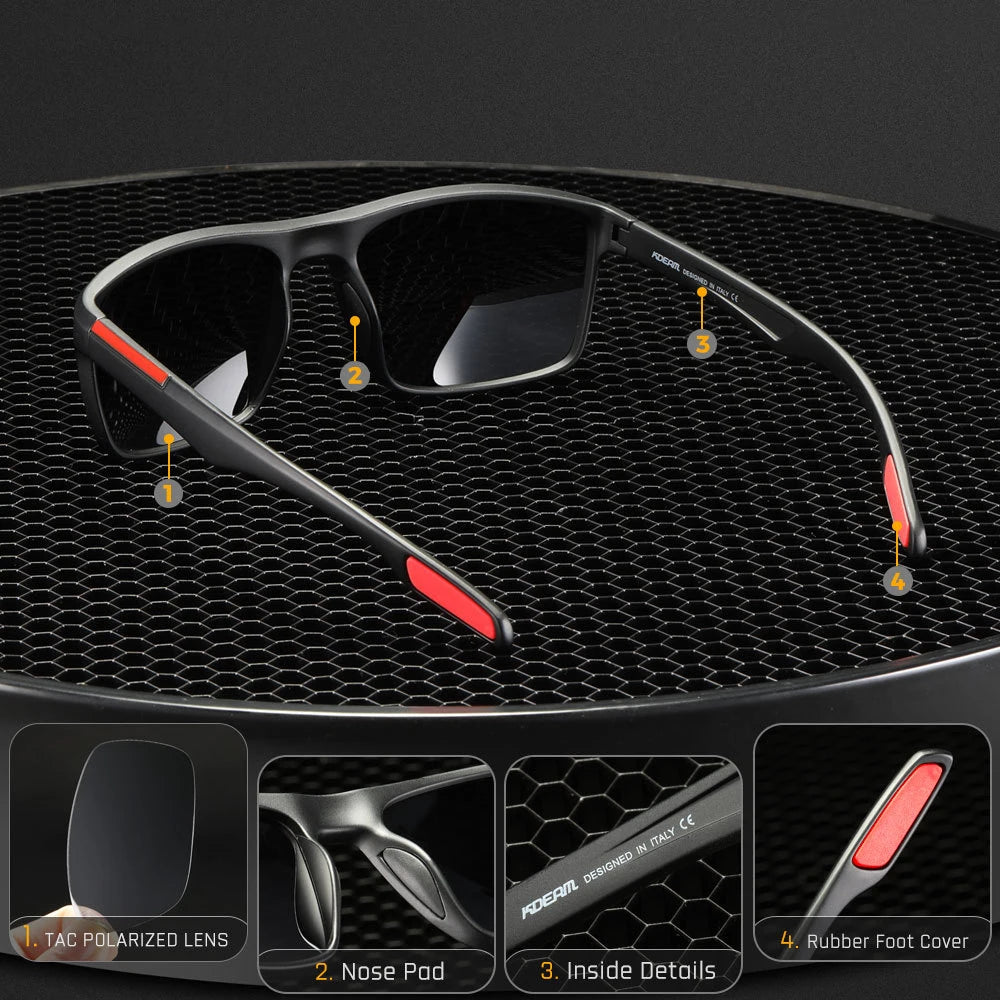 Outdoor Polarized Sunglasses Unisex Black Frame Men Women UV400 Driving Travel Sun Glasses Male Ultralight Anti-glare Goggles