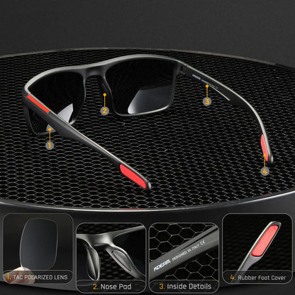 Outdoor Polarized Sunglasses Unisex Black Frame Men Women UV400 Driving Travel Sun Glasses Male Ultralight Anti-glare Goggles