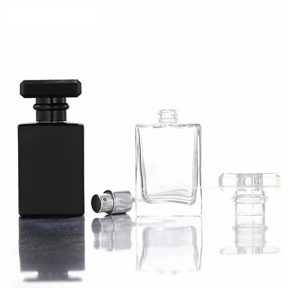 1/3/5pcs 30/50/100ml Perfume Bottle Glass Frosted Square Portable Pressed Fine Spray Aromatherapy Separate Bottle Wholesale