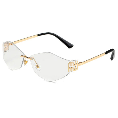 Mu Mu Rhombus Fashion Luxury Women Sunglasses Rimless Female Brand Glasses Stylish Trend 2025 Hot Shades UV400