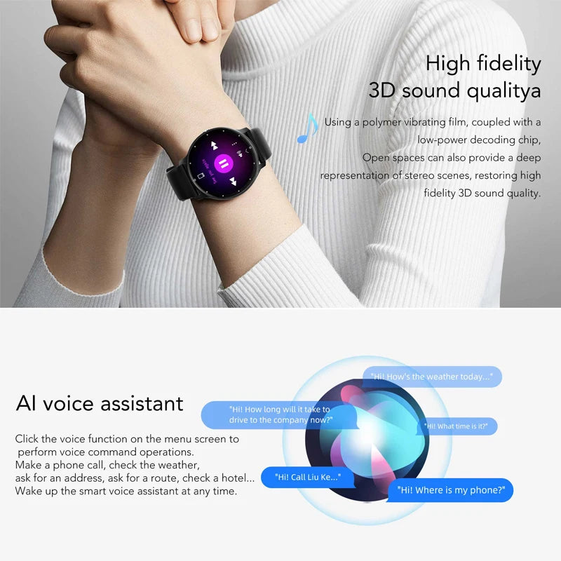 For Xiaomi Fashion Ladies Smart Watch Full Touch Screen HD Screen Health Monitoring Heart Rate Waterproof Bluetooth Call Watch