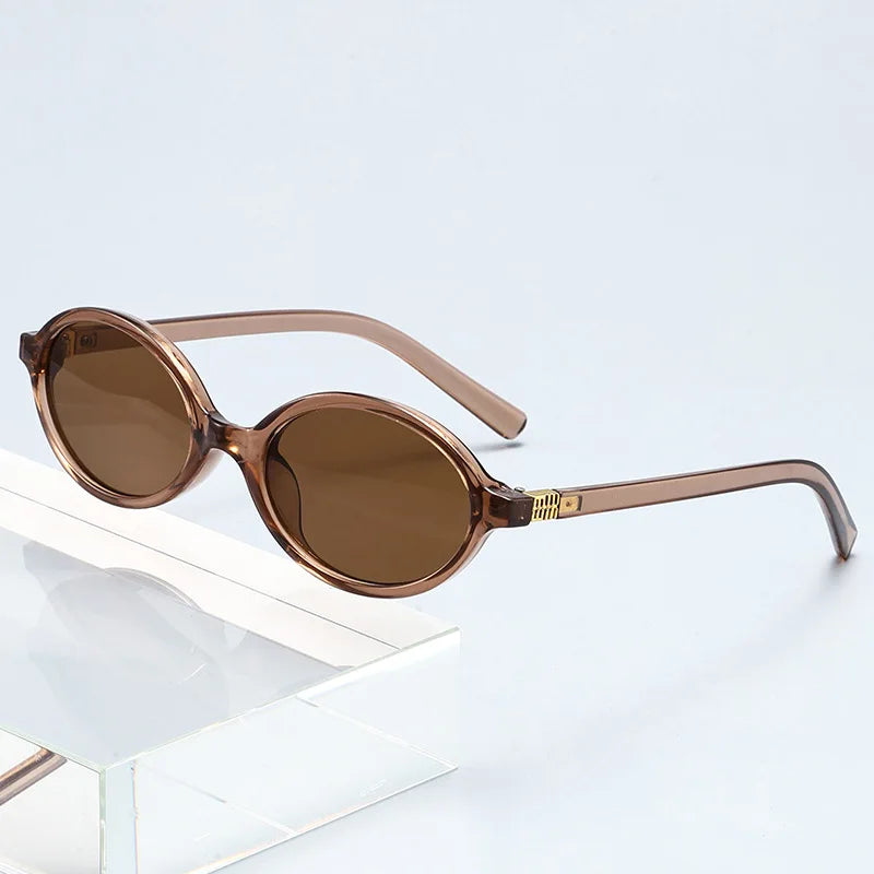 Fashion Small Oval Leopard Sunglasses Women Lovely Ins No Makeup Anti Blue Light Glasses Cute Decorative Computer Glasses 선글라스