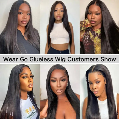 Wear And Go 5x5 9x6 Straight Glueless Wig Human Hair Ready To Wear Brazilian Lace Front Closure Wigs For Black Women Preplucked