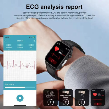 2025 New ECG+PPG+HRV Smart Watch Men Blood Lipid Uric Acid Health Monitor Bluetooth Call Sleep Physical Health Smartwatch Women
