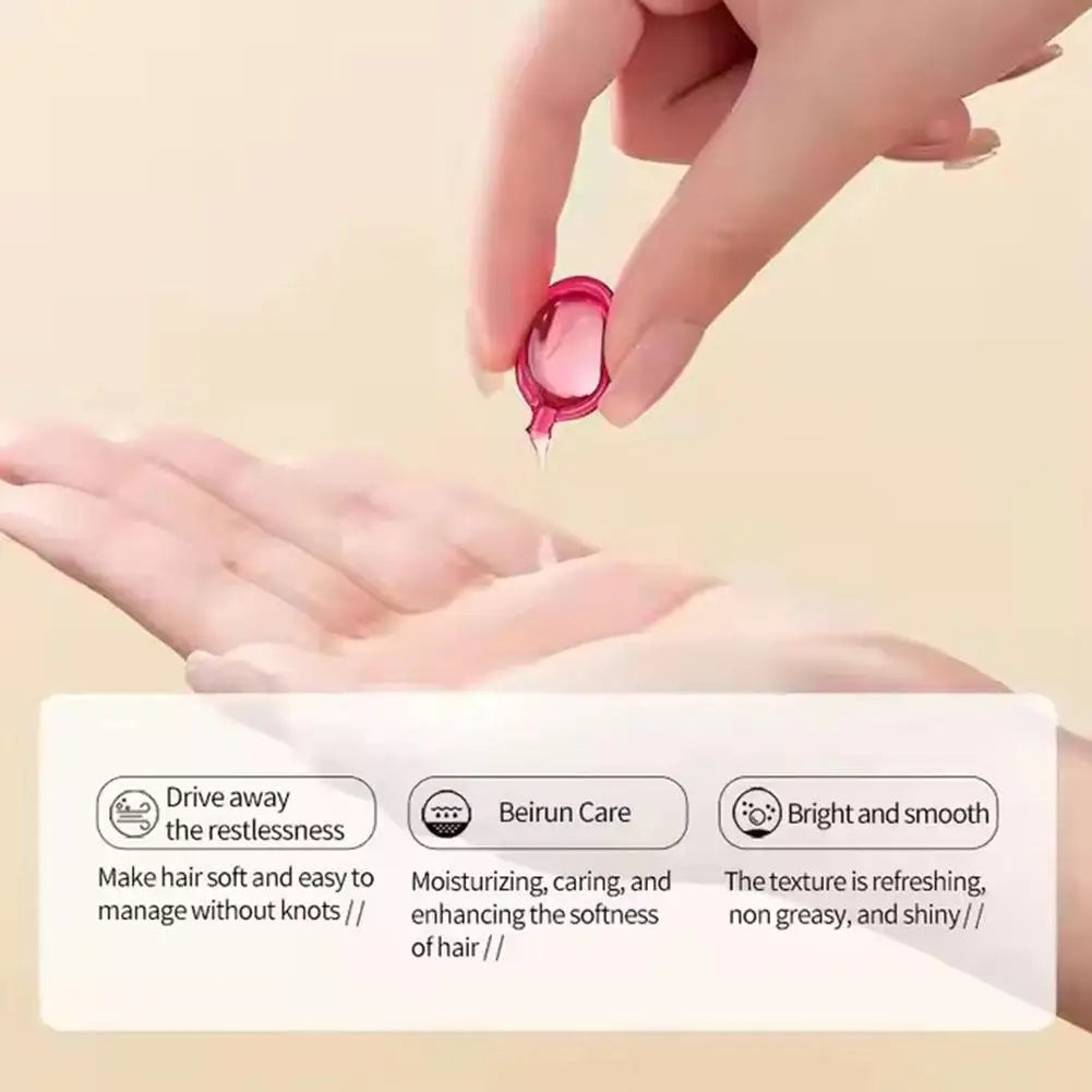 30pcs Rose Fragrance Hair Essential Oil  smooth Shiny Hair Treatment prevent tangling Nourishing Prevent Hair Breakage