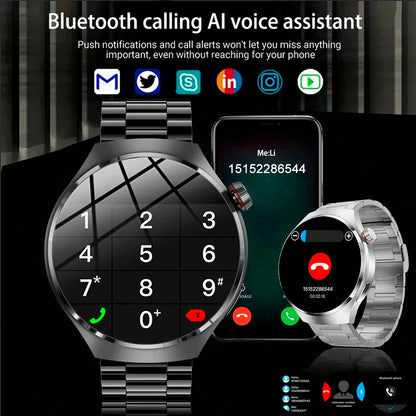 2025 New Watch4 Pro Men Smart Watch 360*360 AMOLED Screen Heart Rate Bluetooth Call IP67 Waterproof Men's Smartwatch For Android
