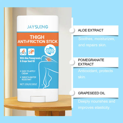 Jaysuing Thigh Smooth Anti-Friction Cream Stick Reduce Friction Reduce Inflammation for Running Cycling Anti Sweat Skin Cream