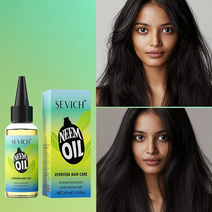 Sevich India Hair Growth Oil And Scalp Massager Comb Tool Set Ayurveda Neem Growth Oil Herbal Anti Hair Loss Treatment Serum