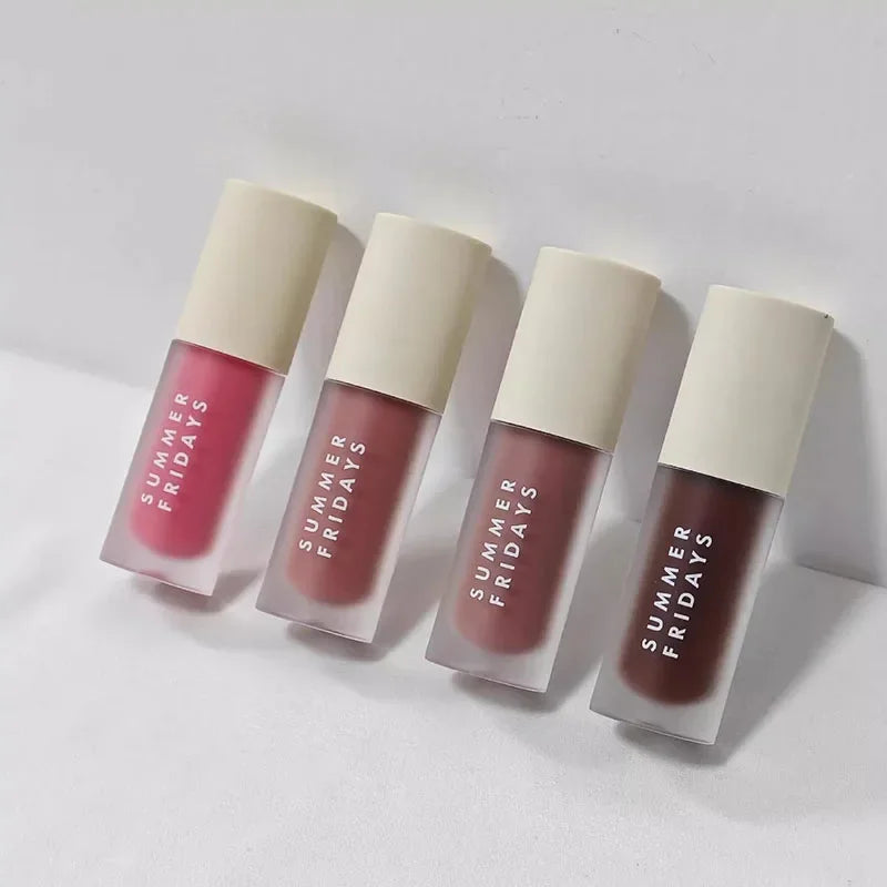 Summer Fridays Iced Coffee Lip Balm Mini Lip Gloss Set New Moisturizing Transparent Smooth Soft Tube Mirror Lipstick Lip Makeup