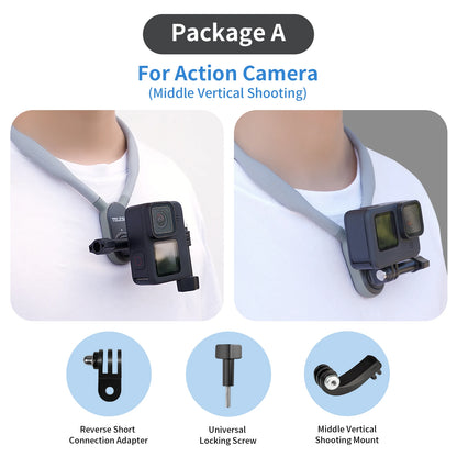 TELESIN Neck Hold Mount for GoPro Hero 13 12 11 10 9 8 7 6 5 Insta360 DJI Osmo Action Smartphone Magnetic GoPro Accessories