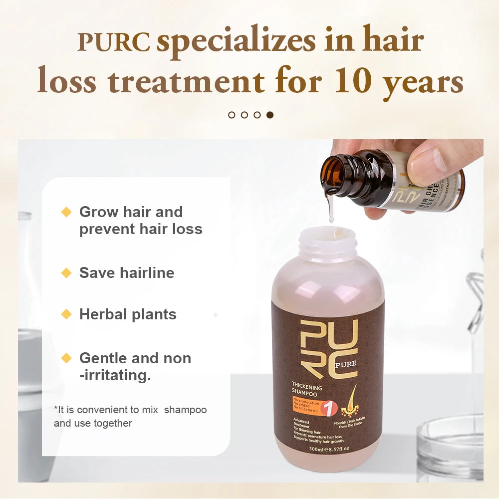 PURC Hair Growth Oil Ginger & Ginseng Essence Nourishing Scalp Treatment Hair Loss Care Products Men Women Grow Hair Oils 20ml