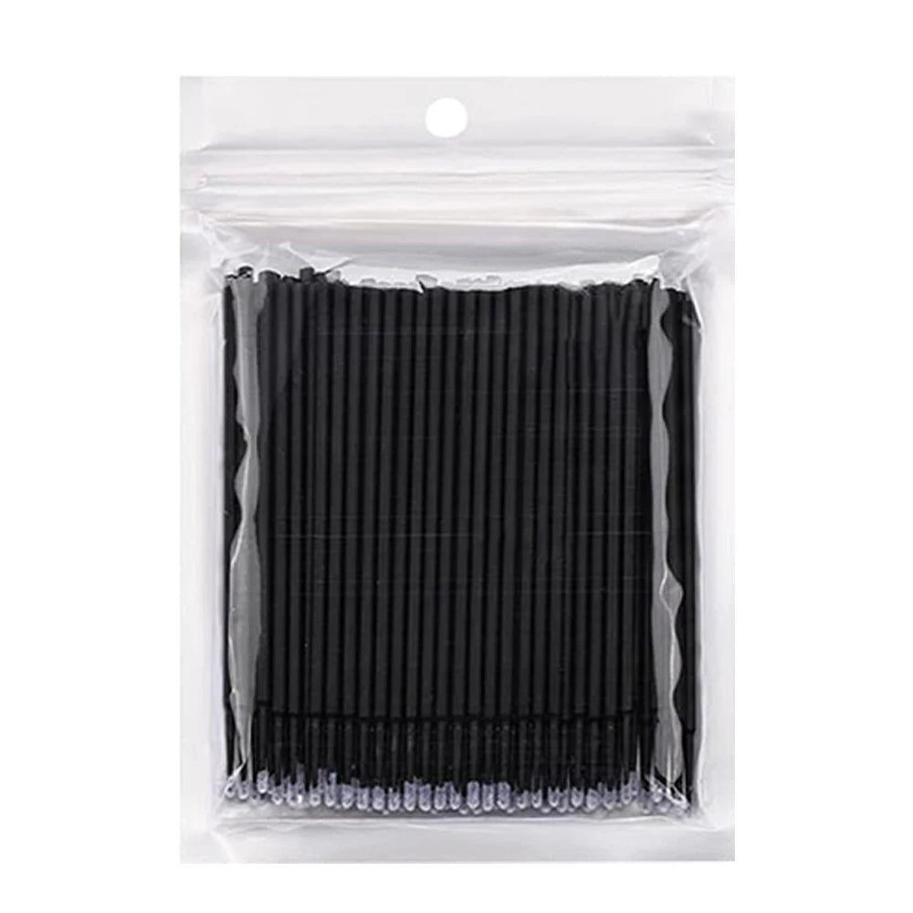 100pcs Eyelash Cleaning Brushes Micro Cotton Swab Individual Removing Makeup Brush Eyelashes Microbrush Beauty Clean Tools