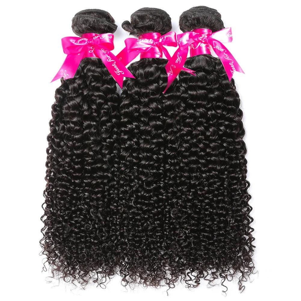 Kinky Curly Human Hair Bundles Deal 100% Unprocessed Brazilian Deep Curly Hair Weave Soft Remy Hair Extensions Tissage Natural