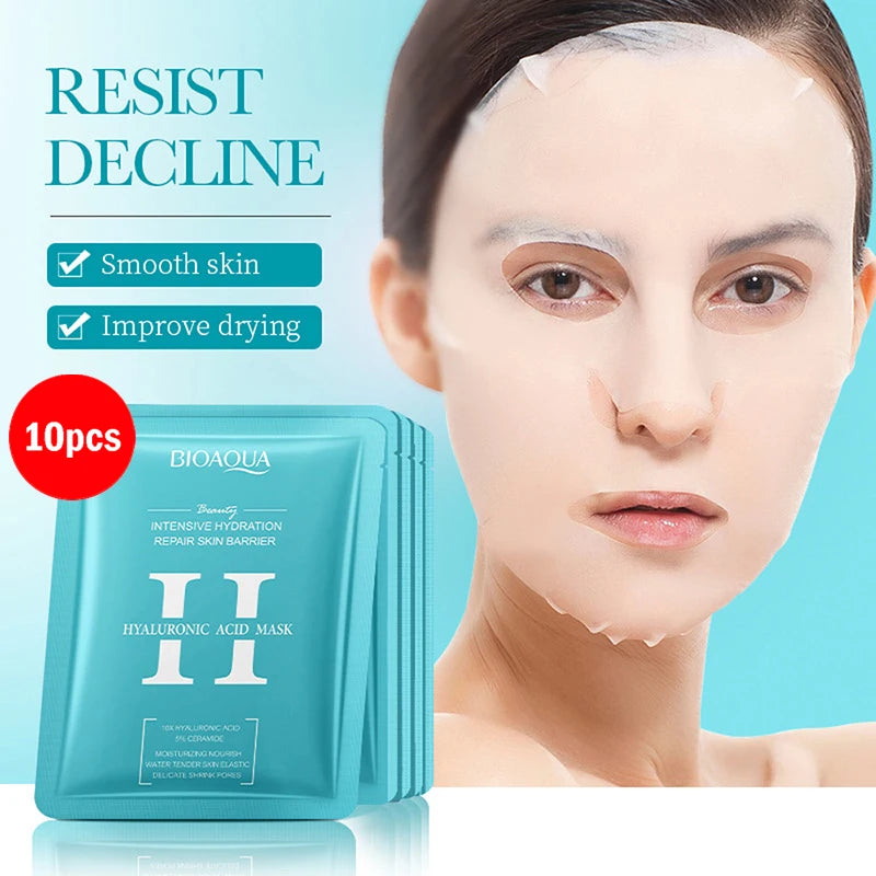 5/10pcs BIOAQUA Snail Hyaluronic Acid Retinol Face Mask skincare Moisturizing Hydrating Firming Facial Masks for Face Skin Care