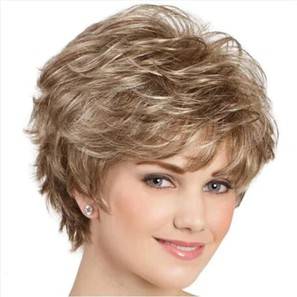 HAIRJOY Synthetic Hair Women Classic Short Wigs Layers Curly Grey Wig