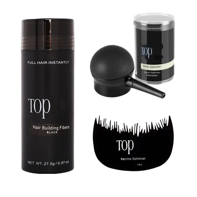 Hair fiber 3pc kit Hair Building Fiber Keratin Styling Powder Loss Bald Fibre Pack Building Hairline Optimizer Dense Hair Growth