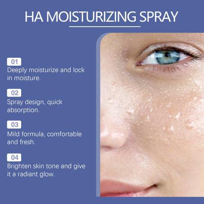 Hyaluronic Acid Moisturizing Spray Refreshing Shrink Pores Firming Skin Smoothing Aloe Vera Extract Nourish Brighten Face Toner