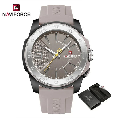 NAVIFORCE Luxury Fashion Quartz Watches for men Silicone Strap Hand Clock 50m Waterproof Japan Movement Man Sports Wristwatches