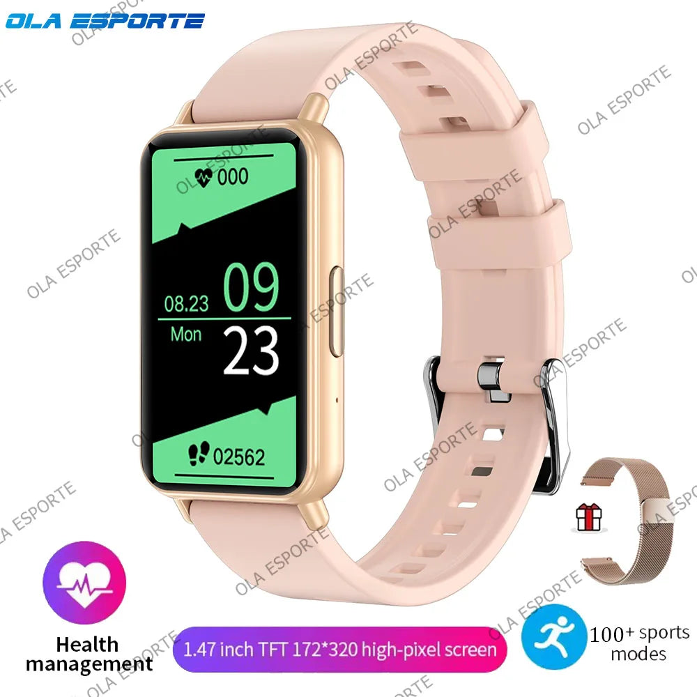 For Android IOS Smart Bracelet Women Smartwatch Men Heart Rate Blood Oxygen Waterproof Sport Smart Band Watch For Ladies +Gift