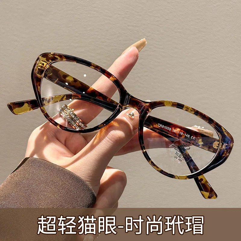ZIROSAT 81059 New anti blue  Ultralight  TR90 Myopia Glasses Retro Square Optical Prescription Eyeglasses Frame For Men Or Women