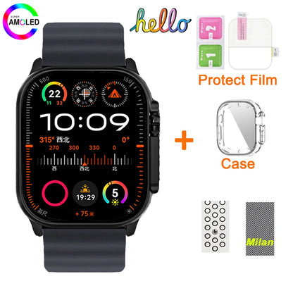 Upgrade Hello Watch 3 + 2025 Series10 SmartWatch 4GB ROM 49mm AMOLED NFC GPT Compass Bluetooth Call SmartWatch For Android IOS