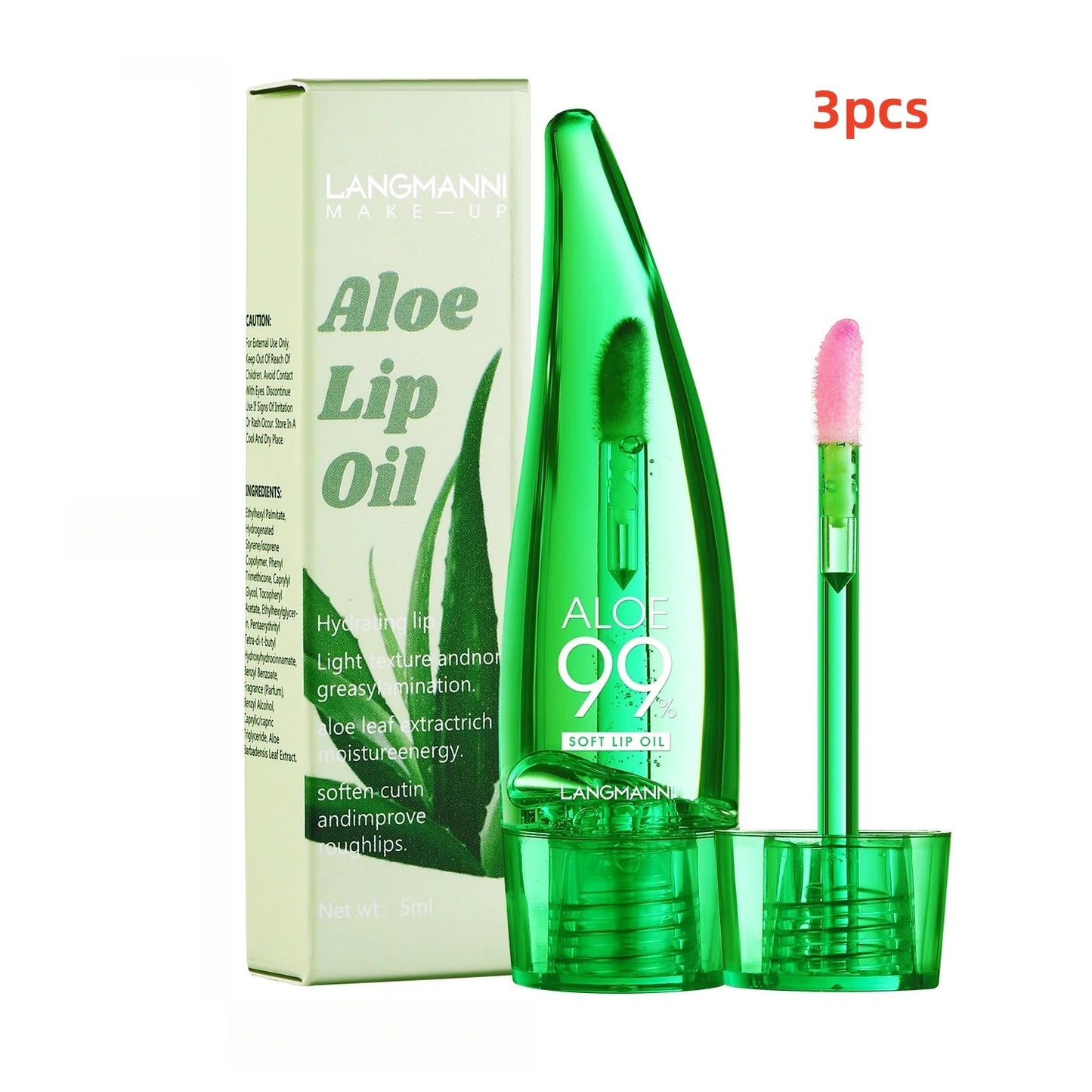 Aloe Vera Lip Gloss Strawberry Flavored Color Changing Moisturizing Lip Oil Long Lasting Shine Glaze for Lips Care