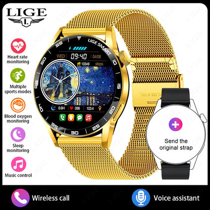 LIGE 2025 Voice Calling Smart Watch Men 1.38" HD IP68 Waterproof Sports Fitness Watches New Man Women Smartwatch For Android iOS