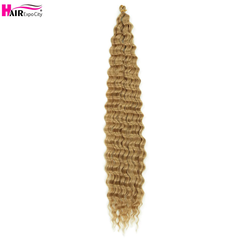 Ocean Wave Crochet Hair Extensions 30Inch Synthetic Deep Twist Curly Crochet Braids Soft Bohemian Water Wave Braid Hair
