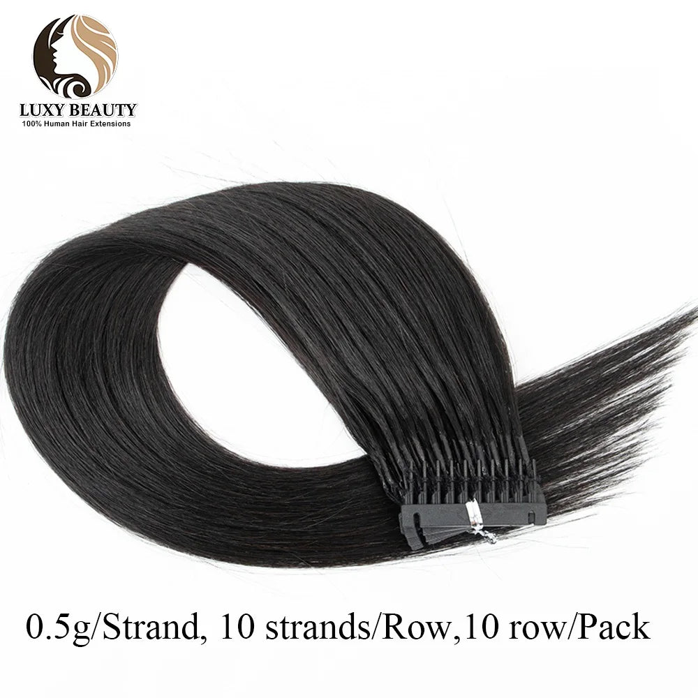6D-1 Hair Extensions For Salon DIY 6D-1 Generation 100% Human Hair Extensions Micro Beads Blonde 60# 0.g/Strand Virgin Remy Hair