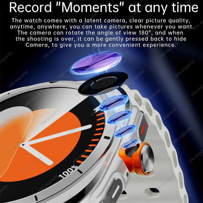 2025 New Smart Watch 8 Ultra GPS Compass NFC Function AMOLED HD Screen Bluetooth Call 5G SIM Card Sports Smartwatch Android IOS