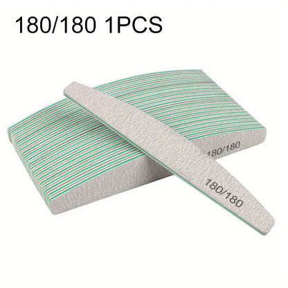 1/3/5/10Pcs Professional Nail File 80/100/150/180/240 Sandpaper Strong Thick Sanding Half Moon Lime nail accessories and Tools