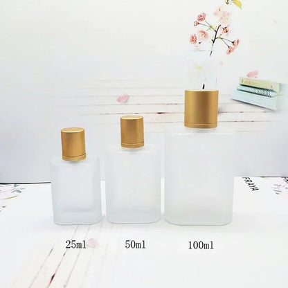 25/50/100ml Screw Top Sandblasted Glass Perfume Bottle Liquid Spray Bottle Empty Dispenser Bottle Empty Makeup Fine Mist Bottles