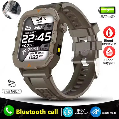 Military GPS Smart Watches For Men Flashlight Waterproof Outdoor Sport Tracker Bluetooth Call Smartwatch Man Women 2025 Pk h12