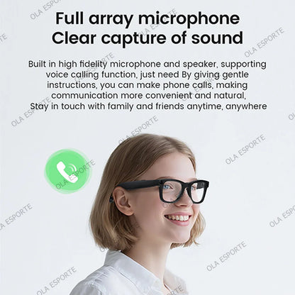 4K AI Smart Glasses Multifunction Camera Bluetooth Call Voice Assistant Music Player Translate Glasses UV Polarized Sunglasses