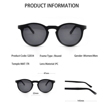 KANDREA Round Vintage Sunglasses Women Man Magnetic Glasses Clip on Brand Designer 2022 Optical Myopia Eyeglasses Frame S2034