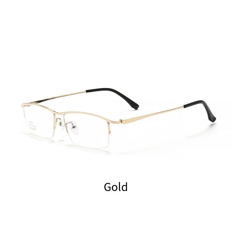 Simple Versatile Glasses Frame Men Ultralight Pure Titanium Square Half Frame Transparent Lens High Quality Optical Eyeglasses
