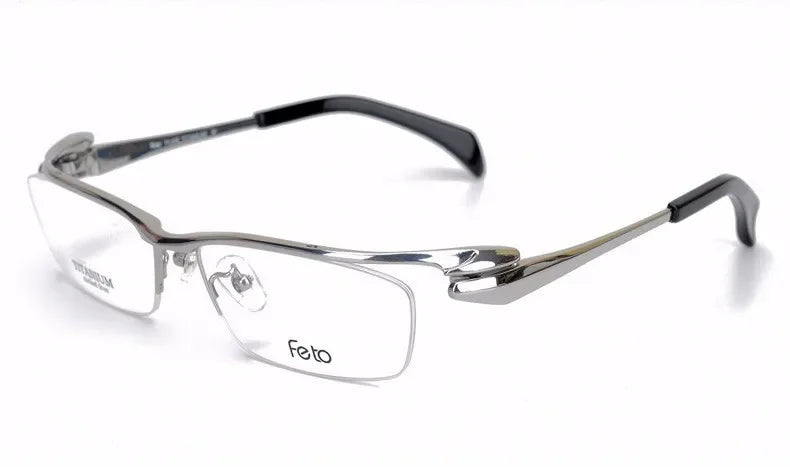 Ultra-light Semi-rimless Pure Titanium Business Eyeglasses Frame For Men 1153 Style Myopia Be Matched Myopia Glasses Deep