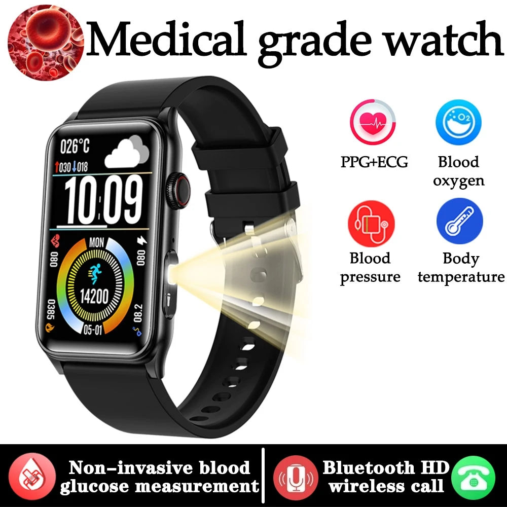 2025 New Medical Grade Health Monitoring Smartwatch Blood Oxygen Blood Pressure BT Call Women's Health smart Watch