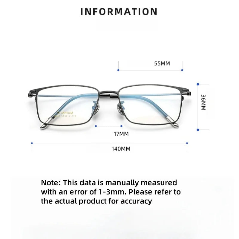 DIEDIESEE Advanced Business Men's Titanium Eyeframe High Elasticity Leg Optical Prescription Frame 34631