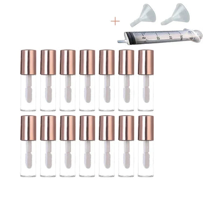 50pcs 2ML Empty Transparent PE Lip Gloss Tubes Plastic Lip Balm Tube Lipstick Mini Sample Cosmetic Container rose gold