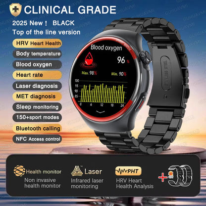 2025 New Nursing Health laser Cure Blood pressure Smart Watch Men Heart rate Pulse Sleep Bluetooth call Body Monitor Smartwatch