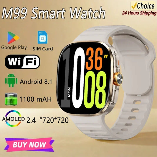 2.4-inch AMOLED screen, 4G/5G full network, M99 smartwatch, 12-megapixel high-definition camera, GPS/WIFI/ smart AIAPP download