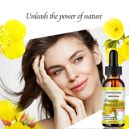 Natural evening primrose essential oil,Repairs Damaged Hair Improves HairQuality Moisturizes Hair Care oil DeepMoisturizing Care