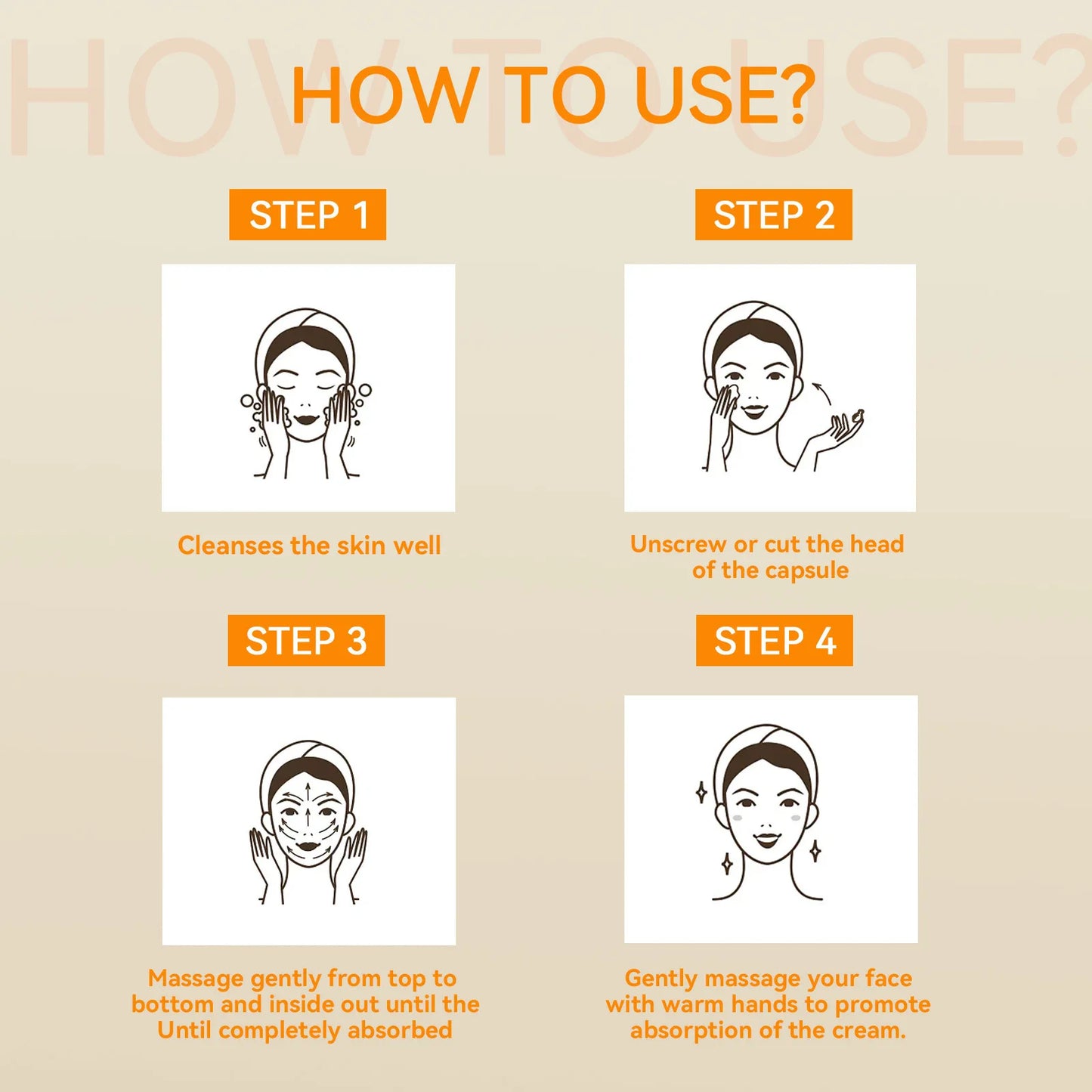 Vitamin C Facial Capsule Serum Moisturizing Anti Aging Wrinkle Removal Dark Spots Repair Acne Skin Rejuvenation Essence Capsules