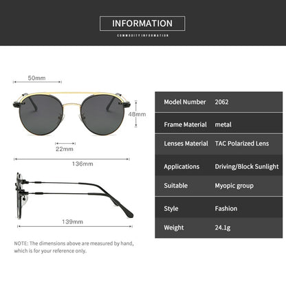 Full Rim Optical Eyeglasses Frame with Magnetic Clip-on Alloy Glasses Optical Prescription Spectacles Eyewear 2062