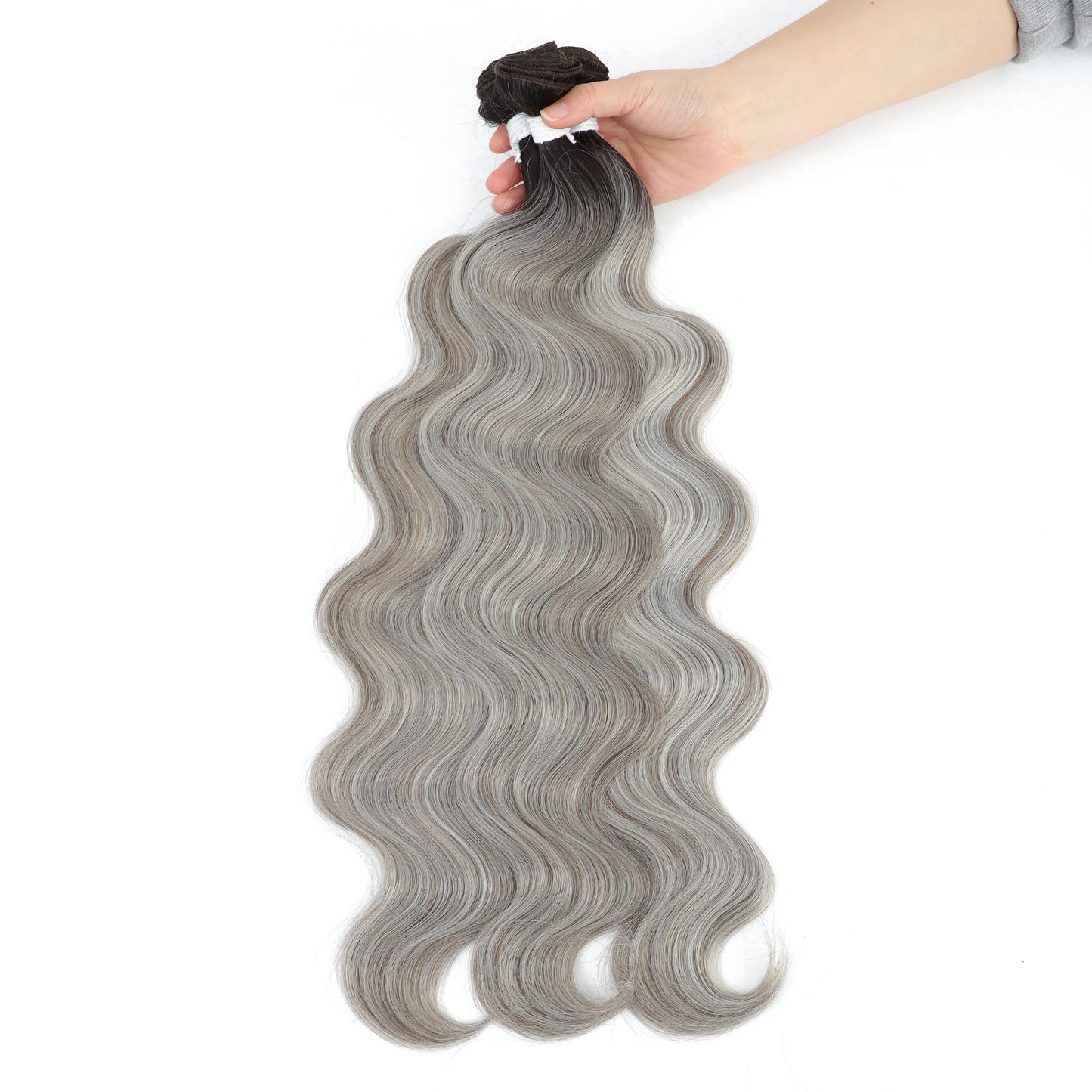 Gladys Body Wave Hair Bundles 26 Inch Soft Long Synthetic Body Wave Hair Weave White Grey  613 Blonde 100g Hair Extensions